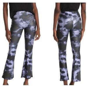 Topshop Purple Satin Tie Dye Cosmic Boho Flared Cropped Pants NWT